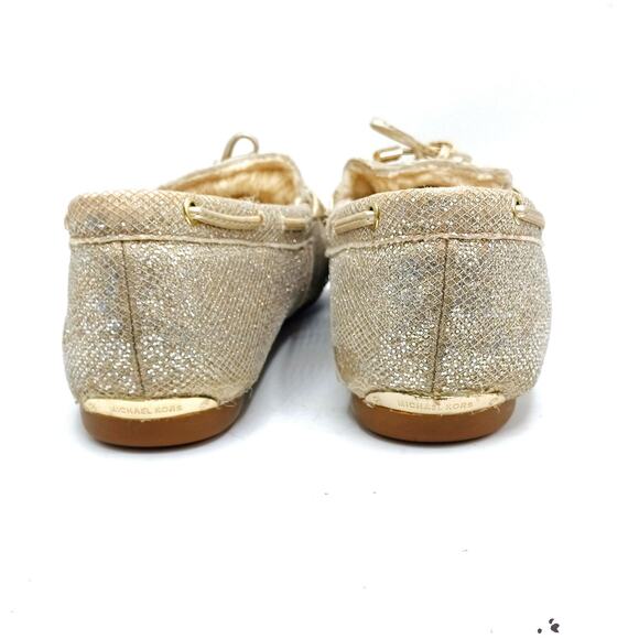 Michael Kors Sutton Shearling Moccasin Slippers – Champagne Mesh - Chalet Chic - Picture 7 of 16